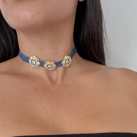 nOir Jewelry Jewelry - Noir NYC Irene denim choker